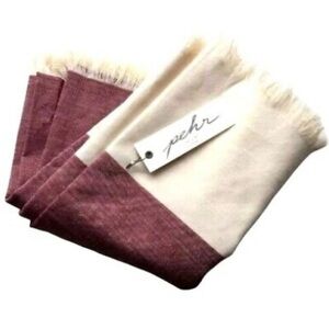 Pehr Chambray Table Runner Wine/Natural BRAND NEW!